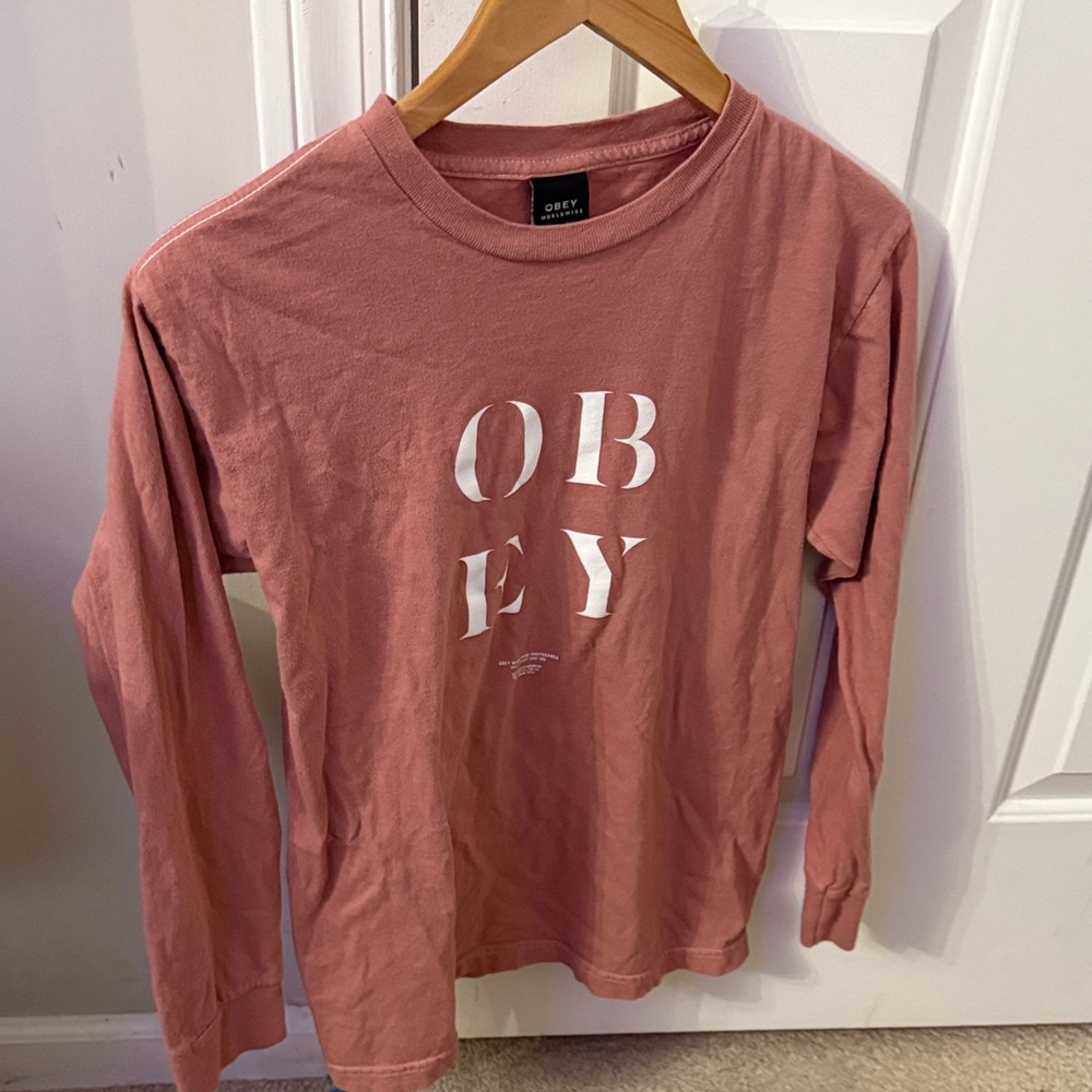 Obey Dusty Rose Long Sleeve Tee